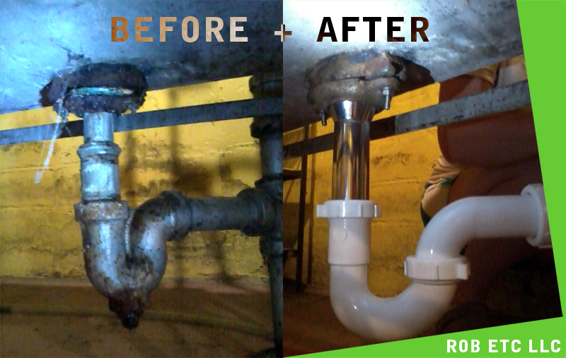 old sink + NEW DRAIN !